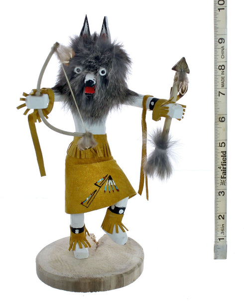 Native American Gray Wolf Kachina Doll NX11477